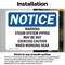 Signmission Hot Surface Sign, 5 in H x 7 in W, Vinyl Decal, Warning Steam System Piping May Be Hot Exercise OS-2PACK-NS-D-57-L-18920 - alternate 2